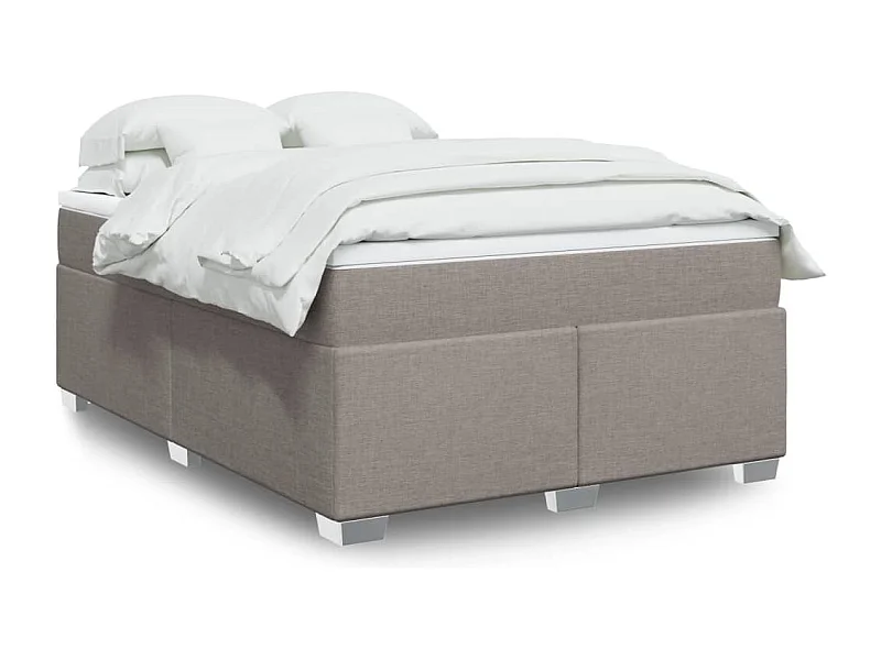 Giroletto a Molle con Materasso Tortora 140x200 cm in Tessuto