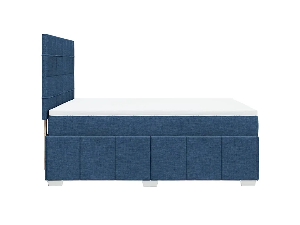 Cama com molas/colchão 140x200 cm tecido azul