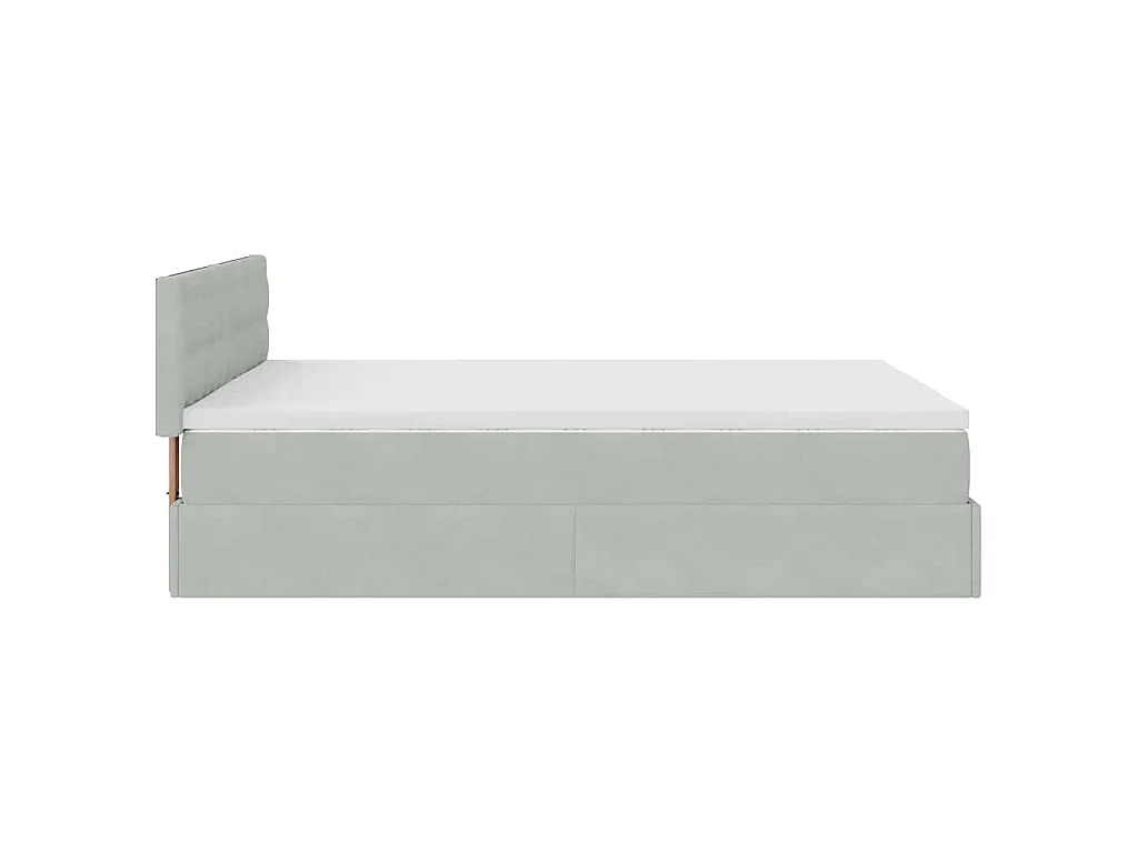 Struttura Letto Pouf con Materasso 140x190 cm Velluto