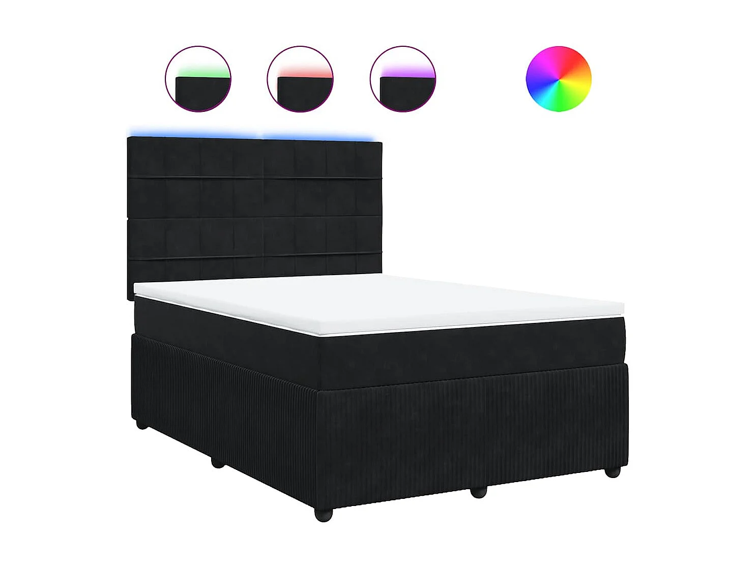 Boxspring met matras fluweel zwart 140x200 cm