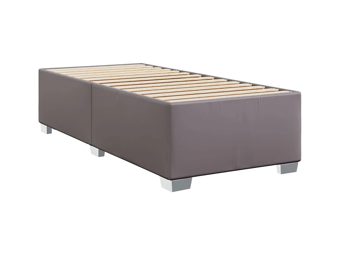 Sommier à lattes de lit avec matelas Gris 90x200 cm Similicuir