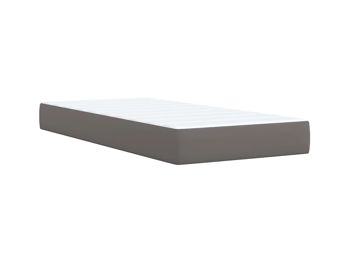 Sommier à lattes de lit avec matelas Gris 90x200 cm Similicuir