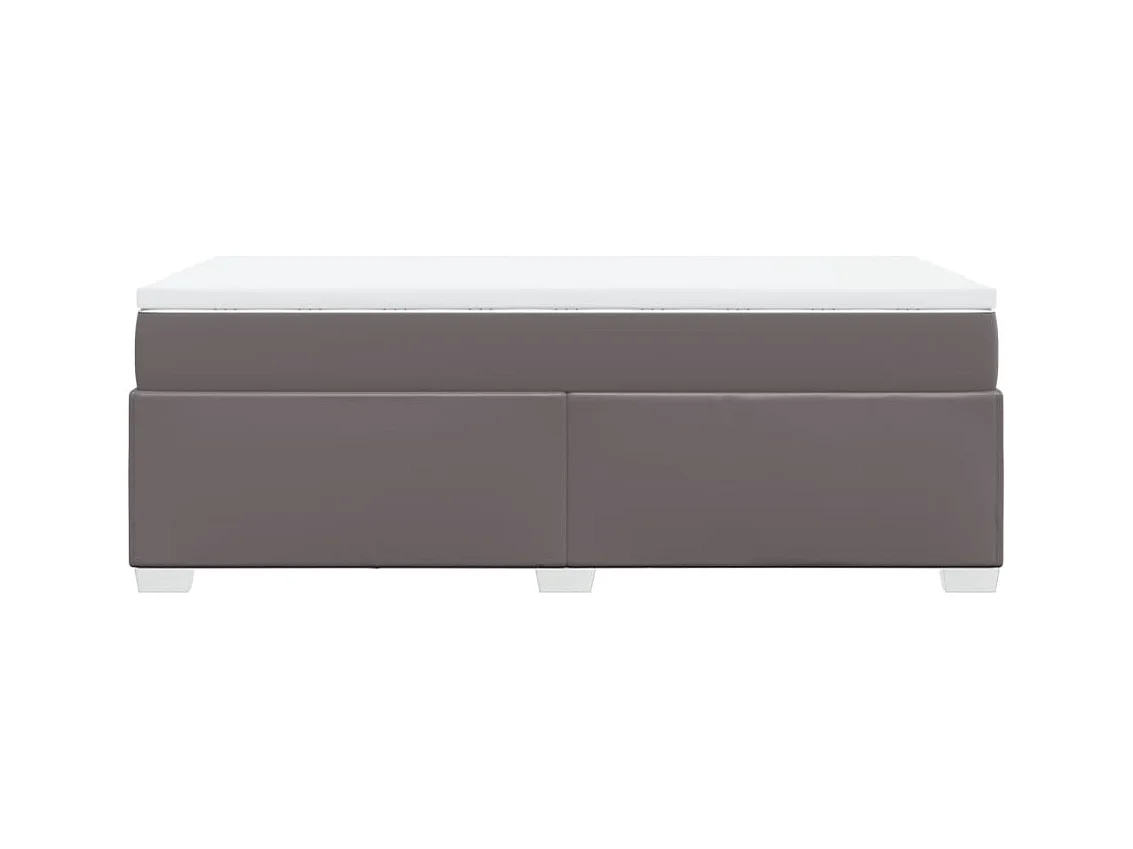 Sommier à lattes de lit avec matelas Gris 90x200 cm Similicuir