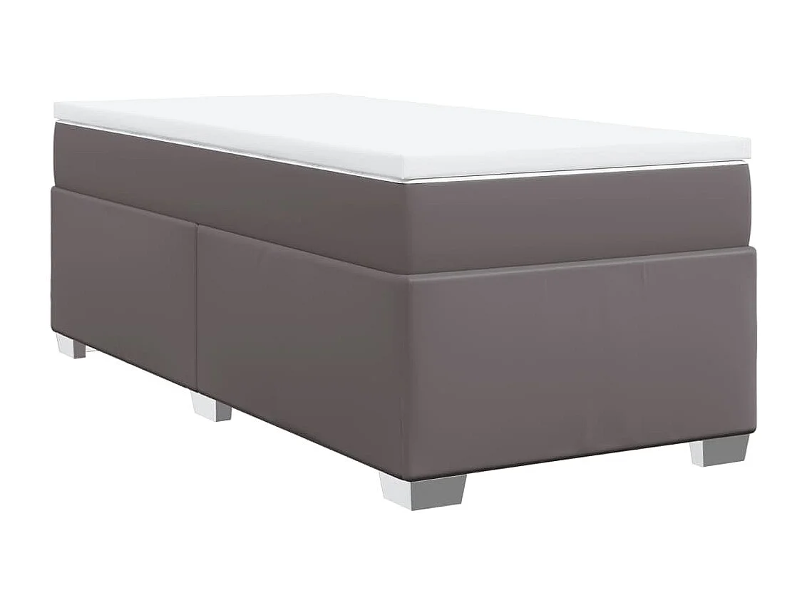 Sommier à lattes de lit avec matelas Gris 90x200 cm Similicuir
