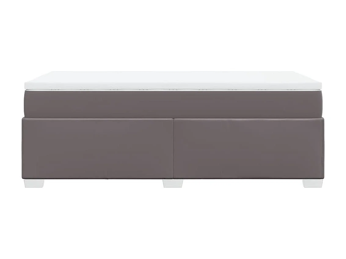 Sommier à lattes de lit avec matelas Gris 90x200 cm Similicuir