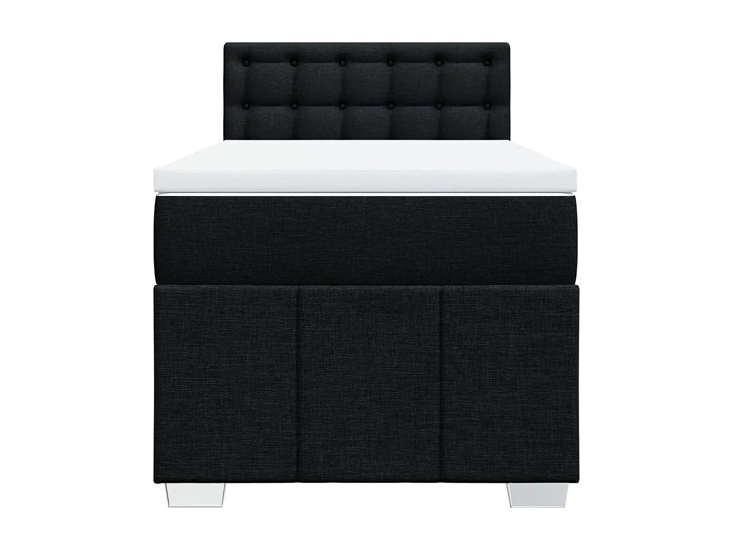 Boxspringbett mit Matratze Schwarz 90x200 cm Stoff