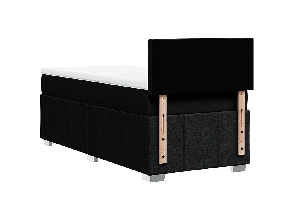 Boxspringbett mit Matratze Schwarz 90x200 cm Stoff