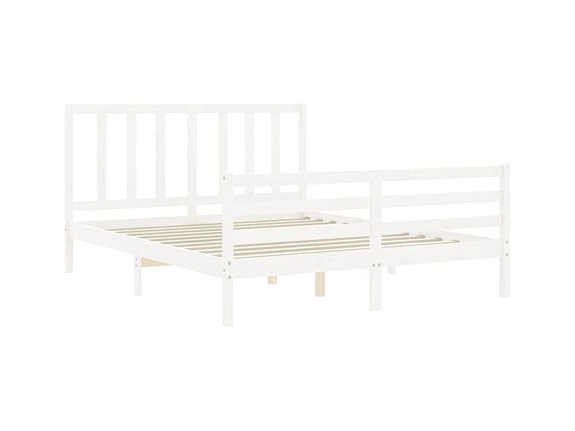 Massivholzbett ohne Matratze Weiß 160x200 Kiefernholz