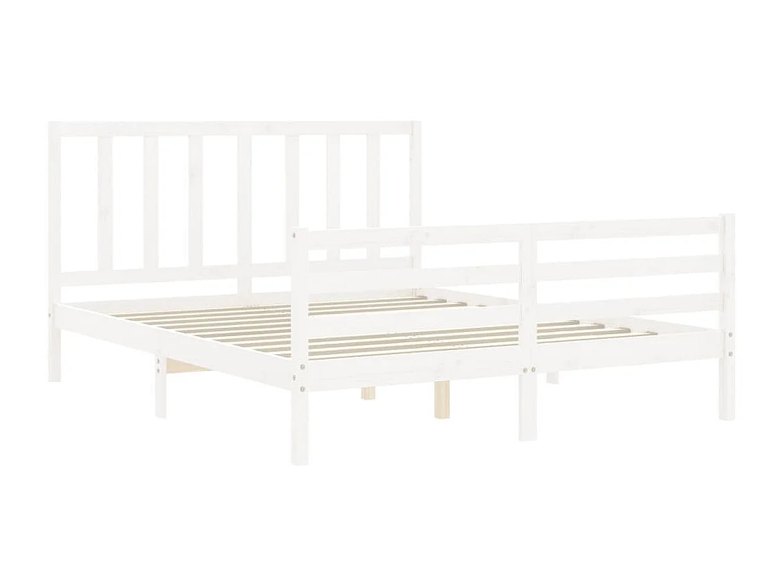 Cadre de lit sans matelas blanc 160x200 cm bois de pin massif