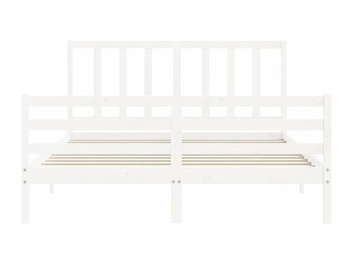 Cadre de lit sans matelas blanc 160x200 cm bois de pin massif