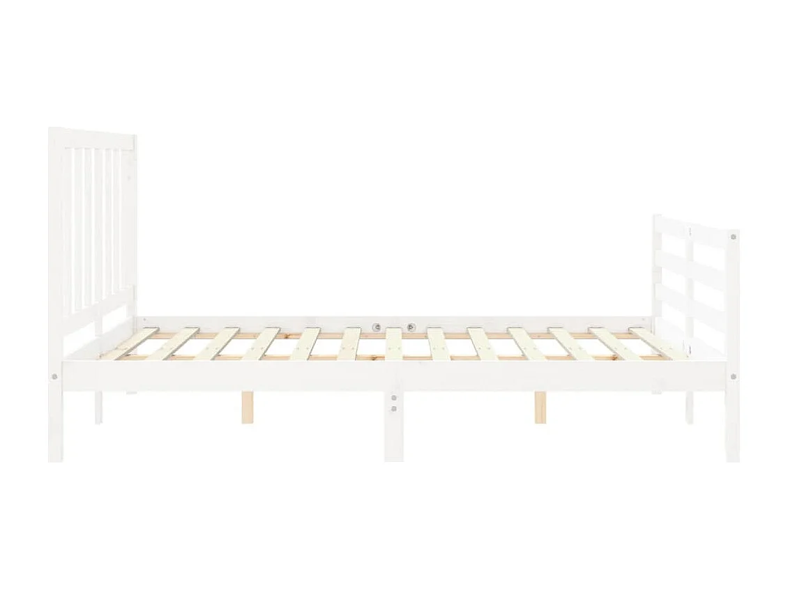 Cadre de lit sans matelas blanc 160x200 cm bois de pin massif
