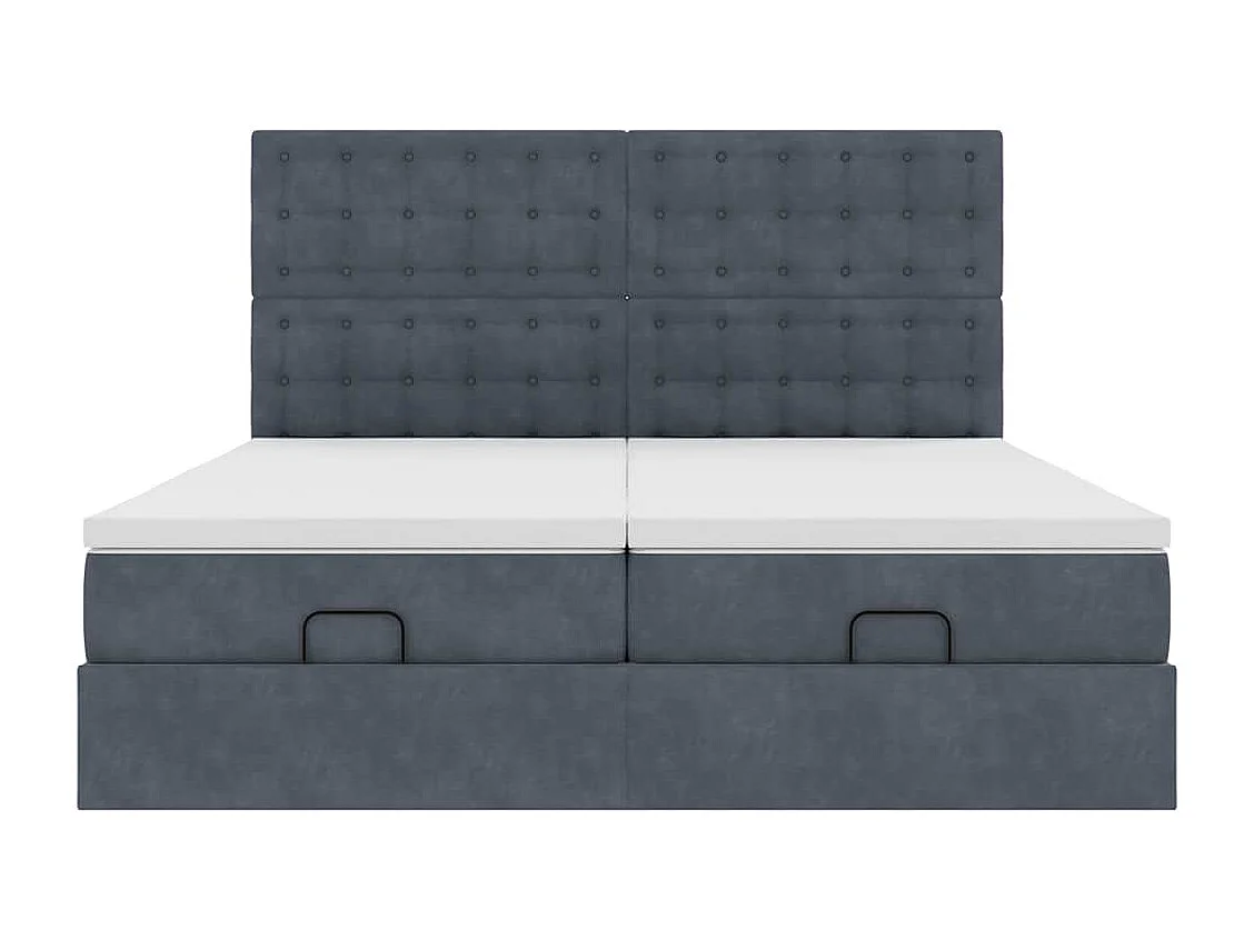 Estrutura cama otomana colchões 180x200 cm cinzento escuro