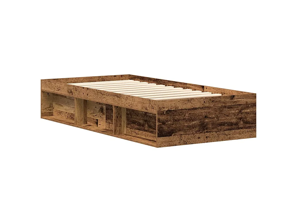 Estructura de cama sin colchón madera de ingeniería envejecida