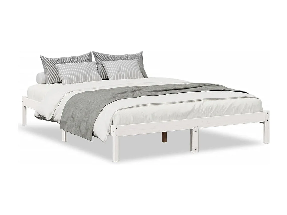 Cadre de lit extra long sans matelas 160x210 cm bois massif pin