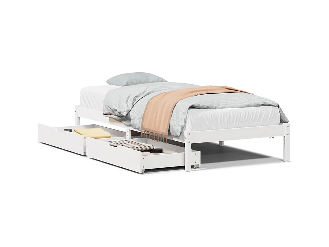 Estructura cama sin colchón madera maciza pino blanca 100x200cm