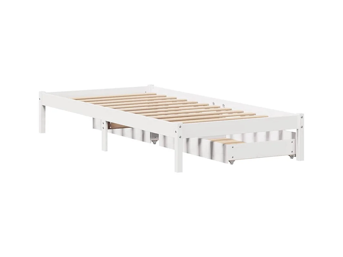 Estructura cama sin colchón madera maciza pino blanca 100x200cm