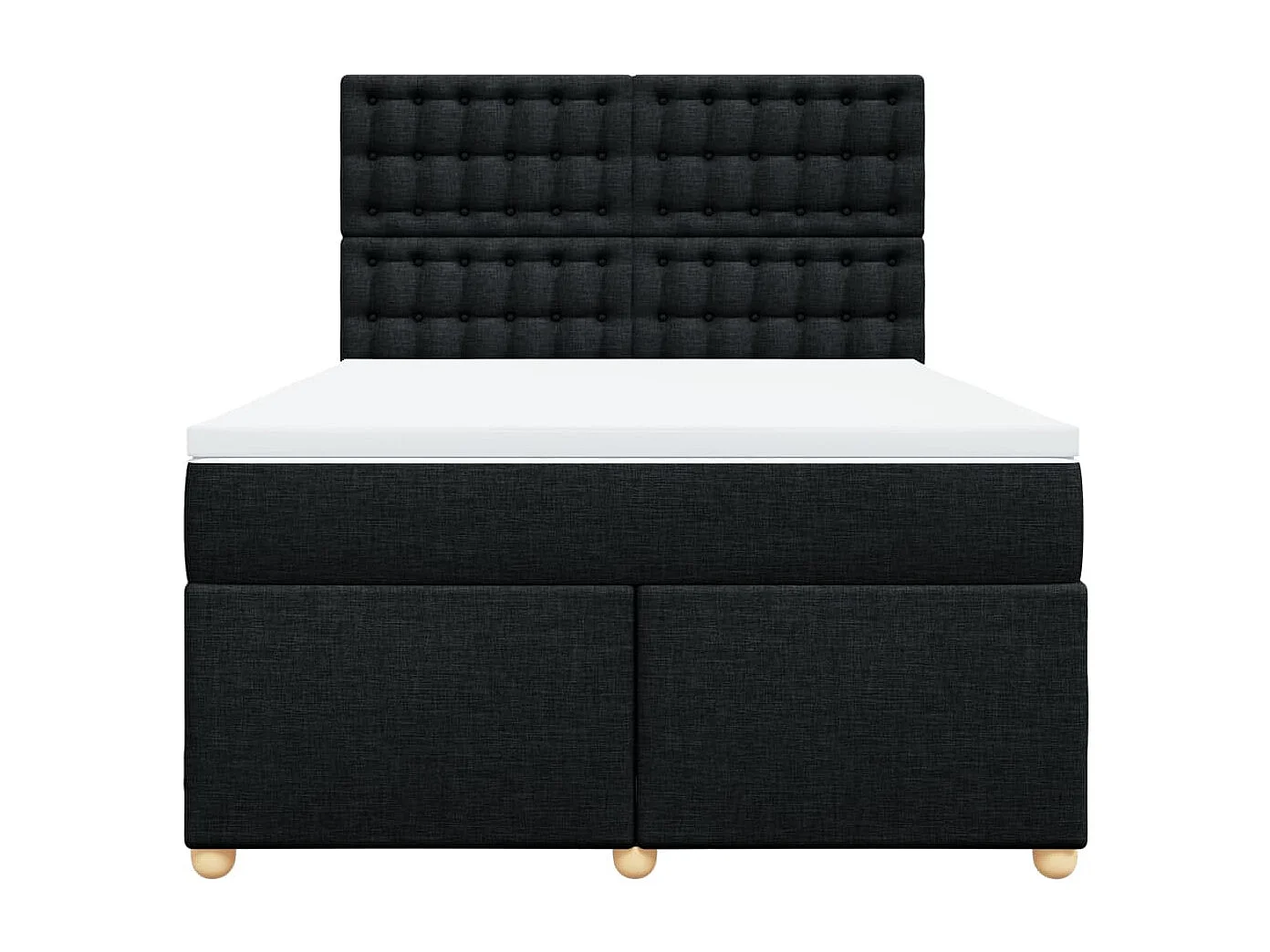 Sommier à lattes de lit avec matelas Noir 140x190 cm Tissu