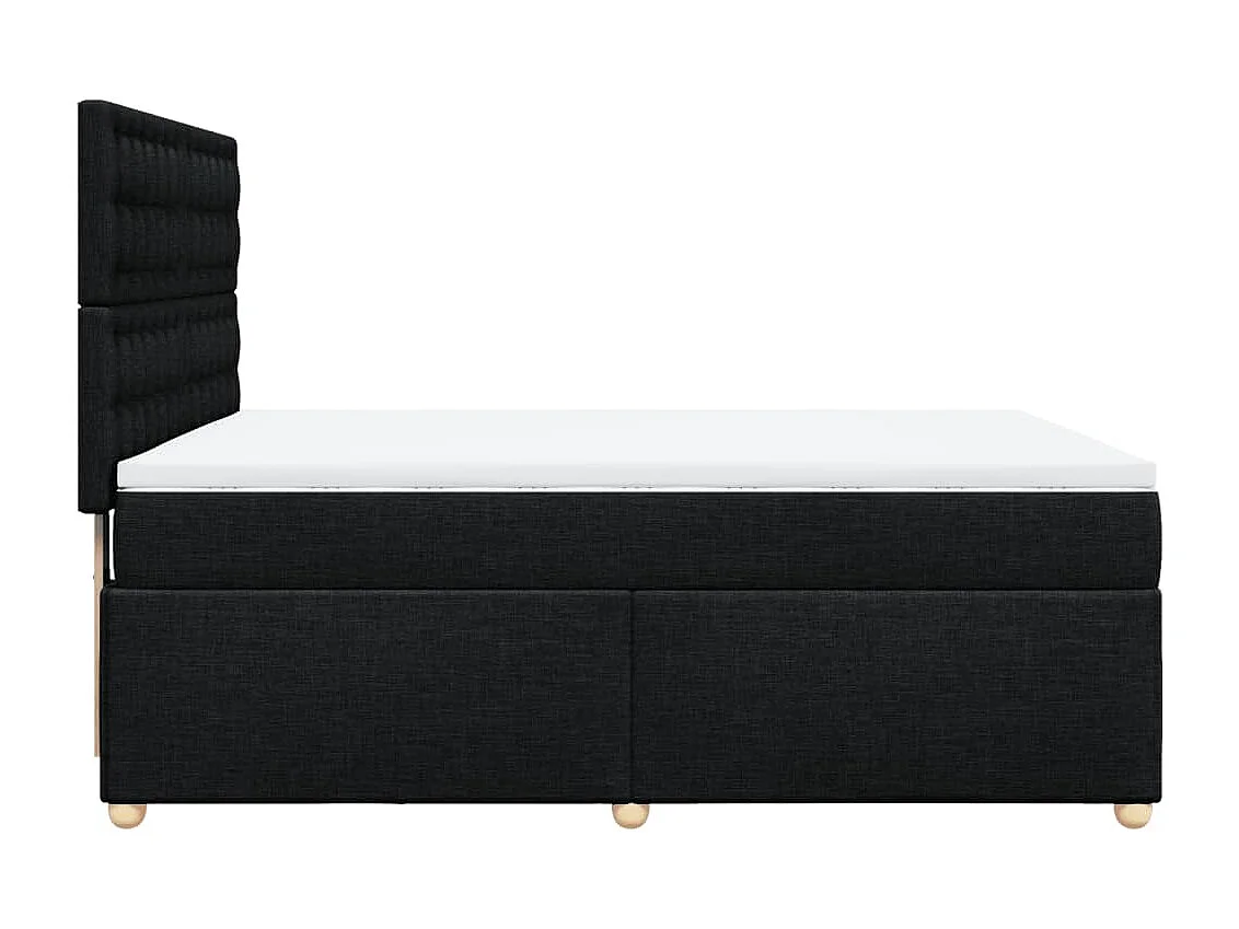 Sommier à lattes de lit avec matelas Noir 140x190 cm Tissu