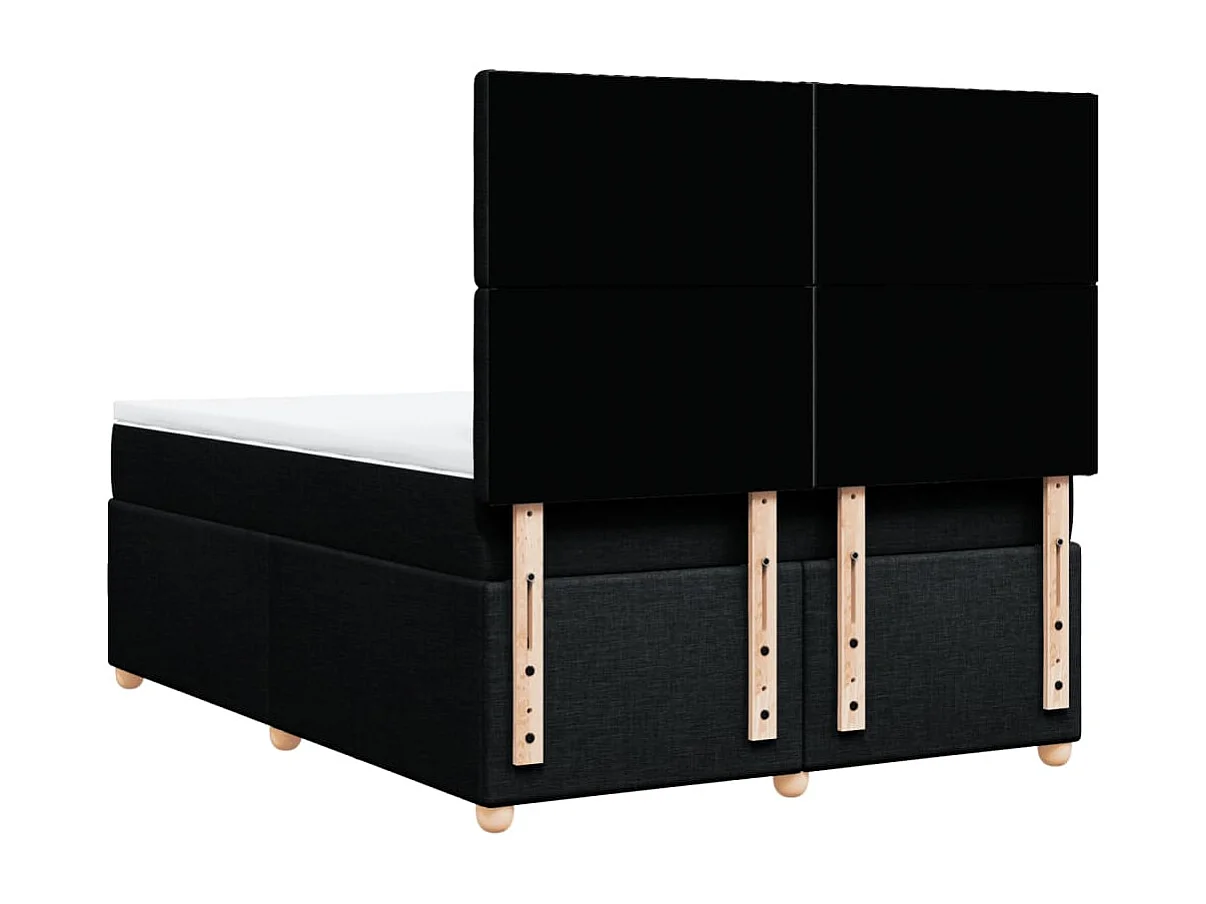 Sommier à lattes de lit avec matelas Noir 140x190 cm Tissu