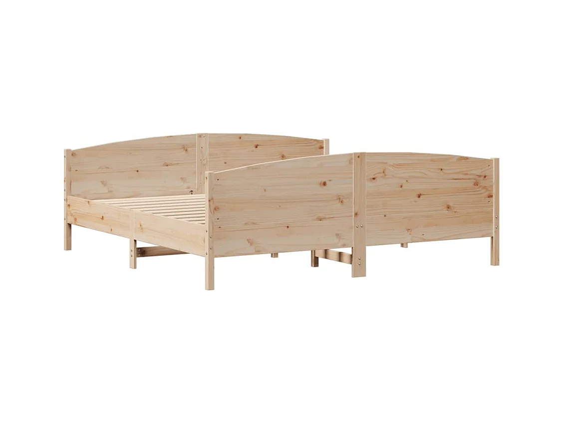 Letto senza Materasso 180x200 cm in Legno Massello di Pino