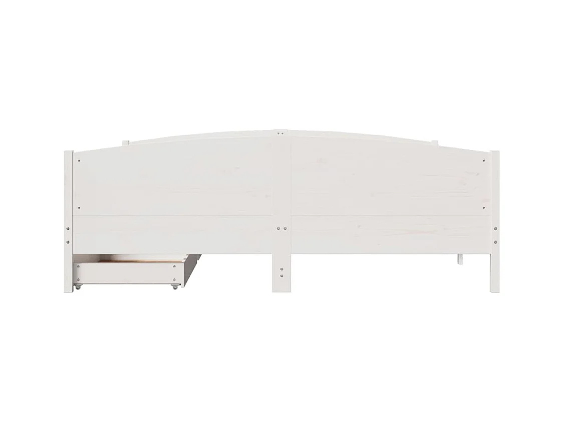 Cadre de lit sans matelas blanc 180x200 cm bois massif de pin