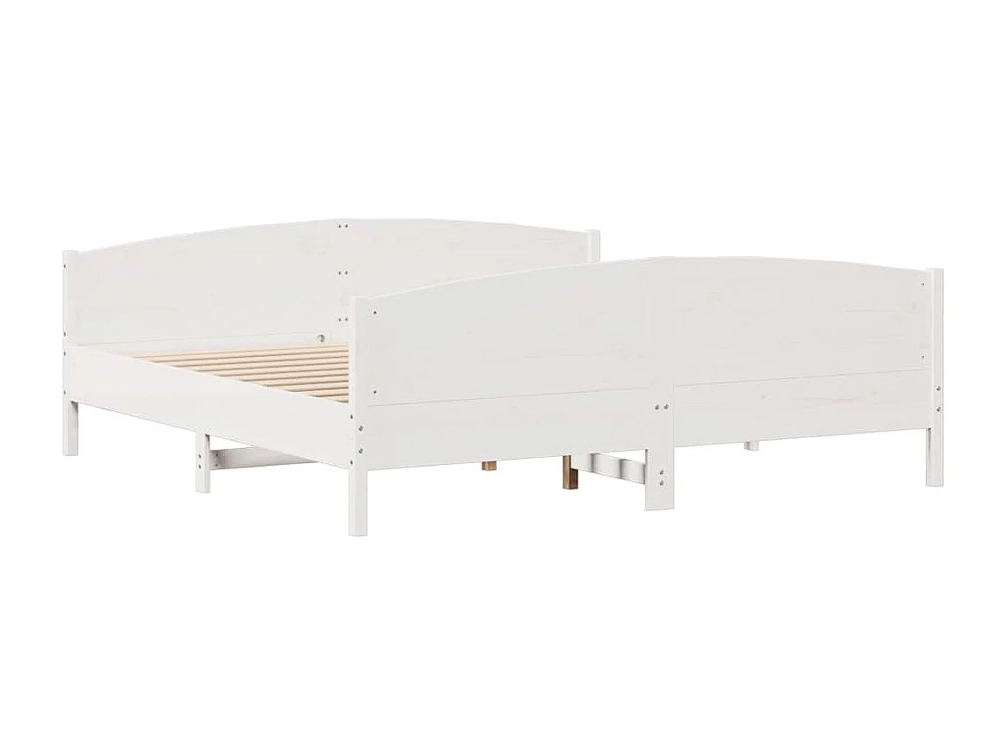 Massivholzbett ohne Matratze Weiß 180x200 cm Kiefernholz