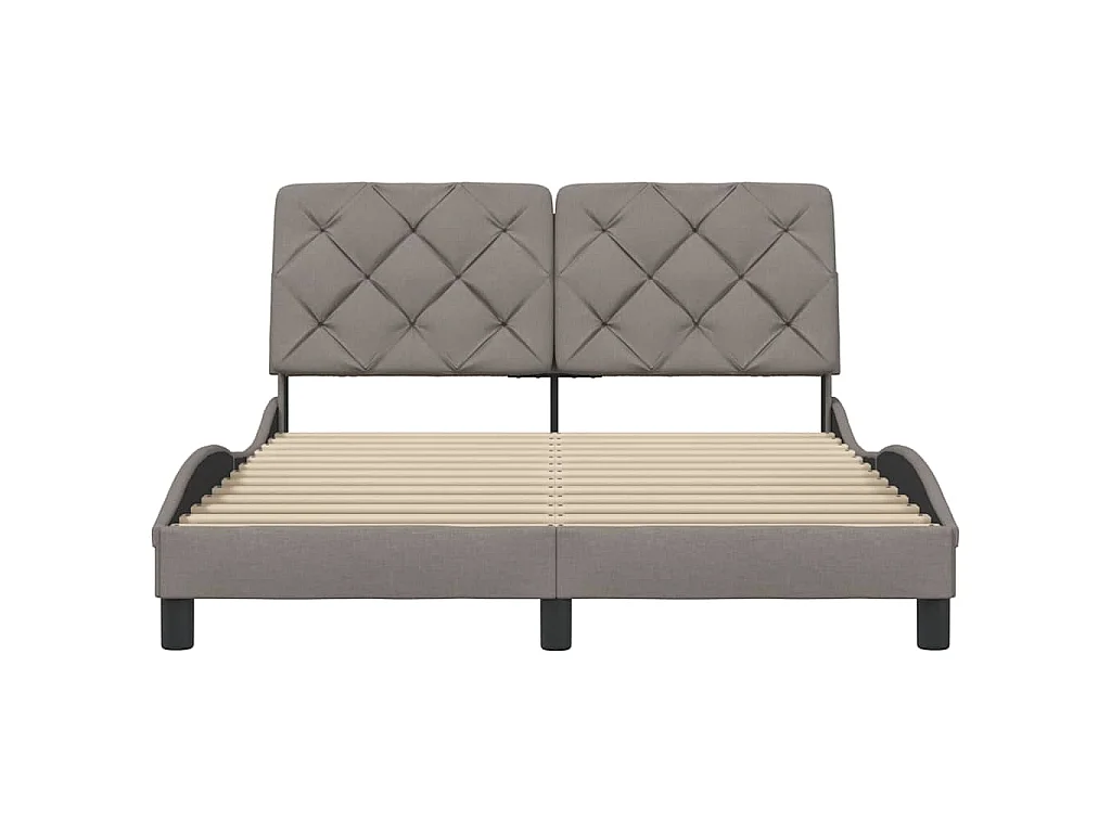 Bedframe zonder matras stof taupe 140x190 cm