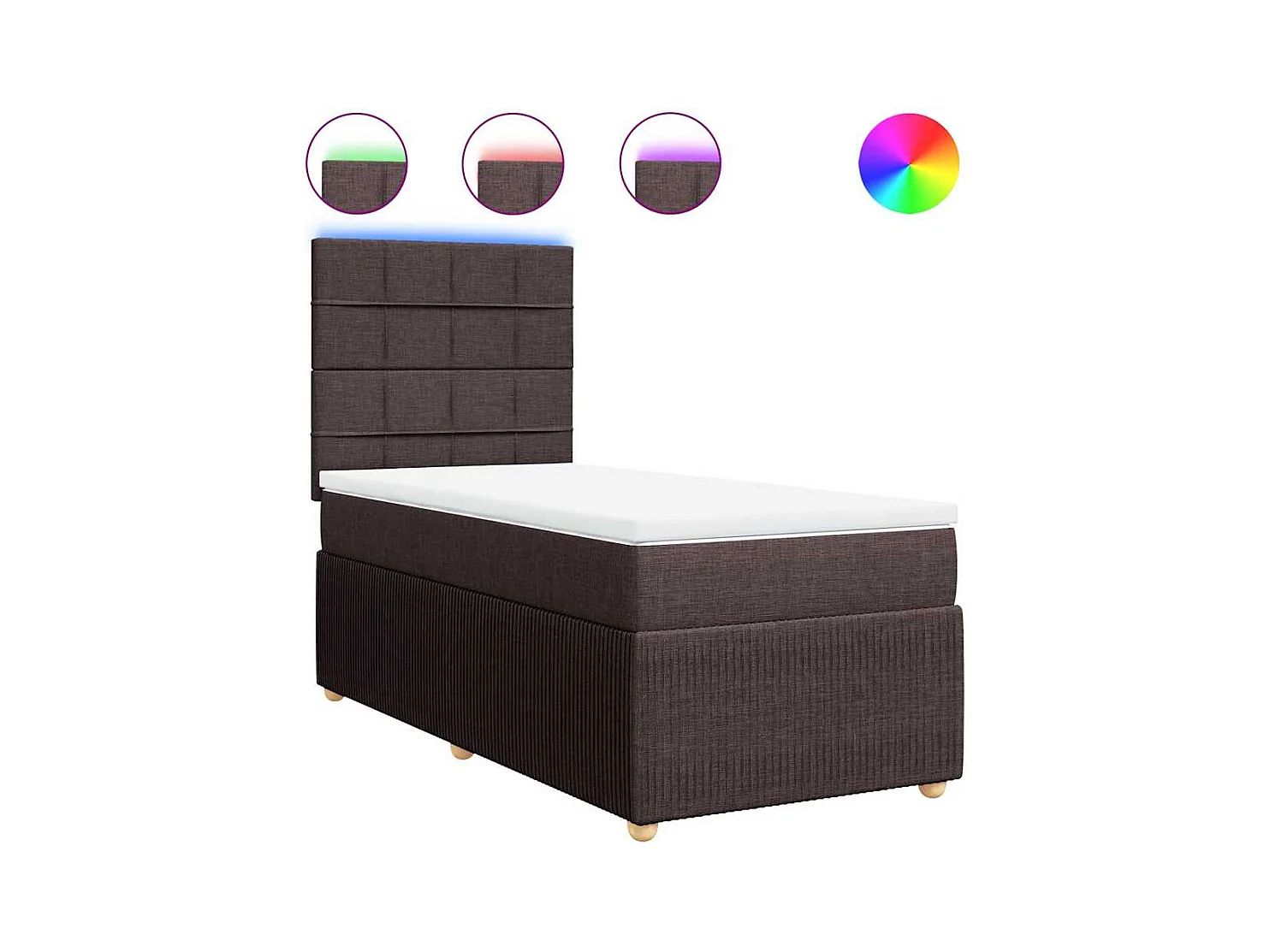 Sommier à lattes de lit avec matelas Marron foncé 90x200 cm