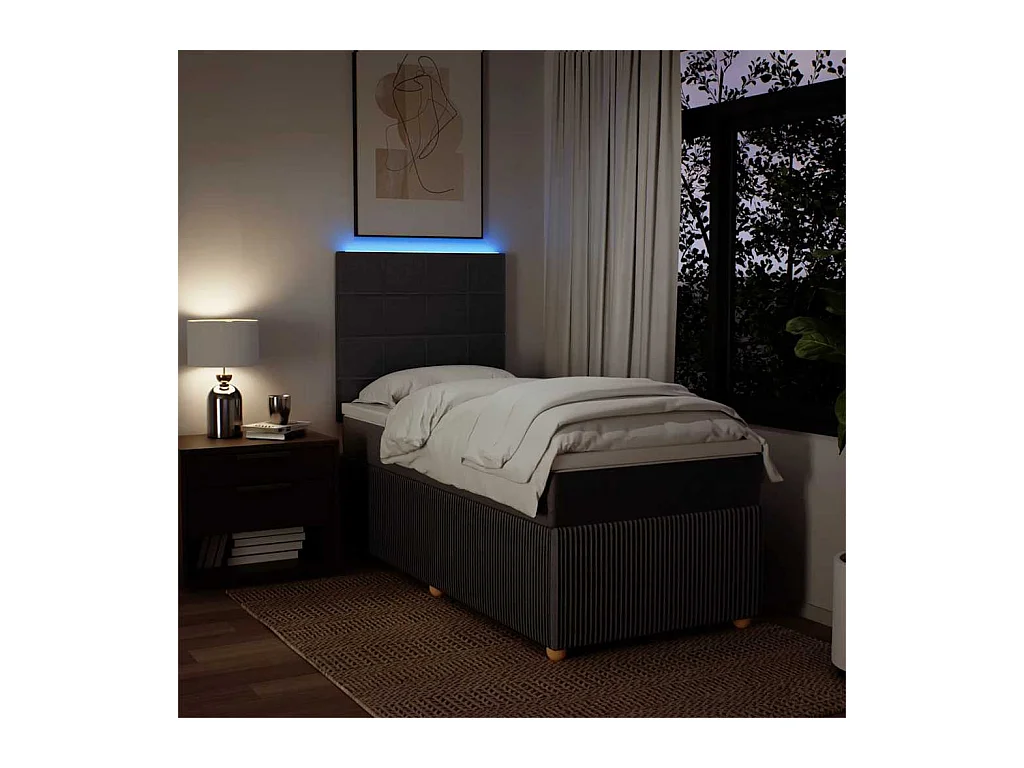 Sommier à lattes de lit avec matelas Marron foncé 90x200 cm