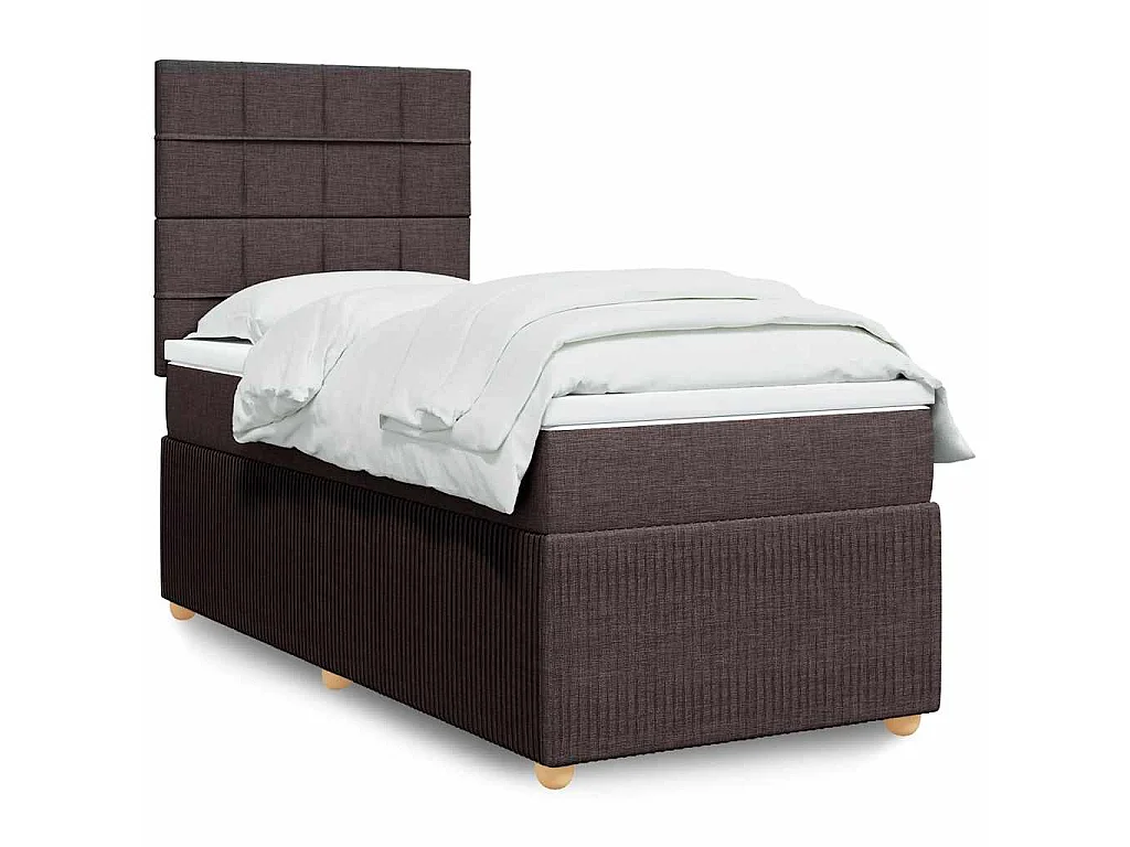 Sommier à lattes de lit avec matelas Marron foncé 90x200 cm