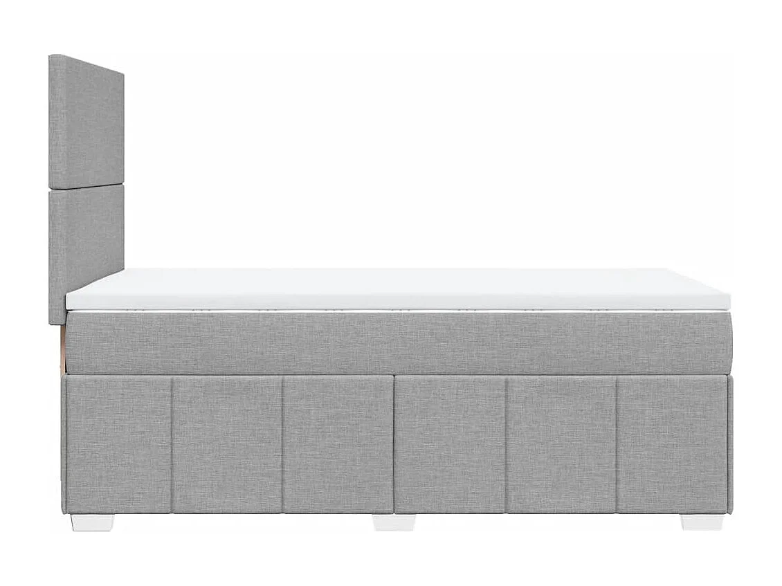 Cama box spring con colchón tela gris claro 90x200 cm