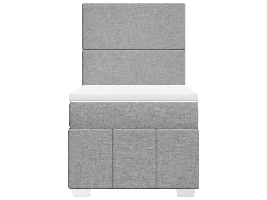 Cama com molas/colchão 90x200 cm tecido cinza-claro