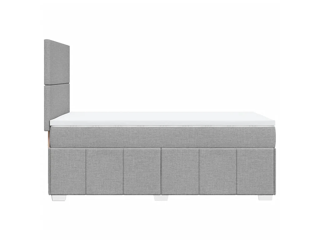 Cama com molas/colchão 90x200 cm tecido cinza-claro