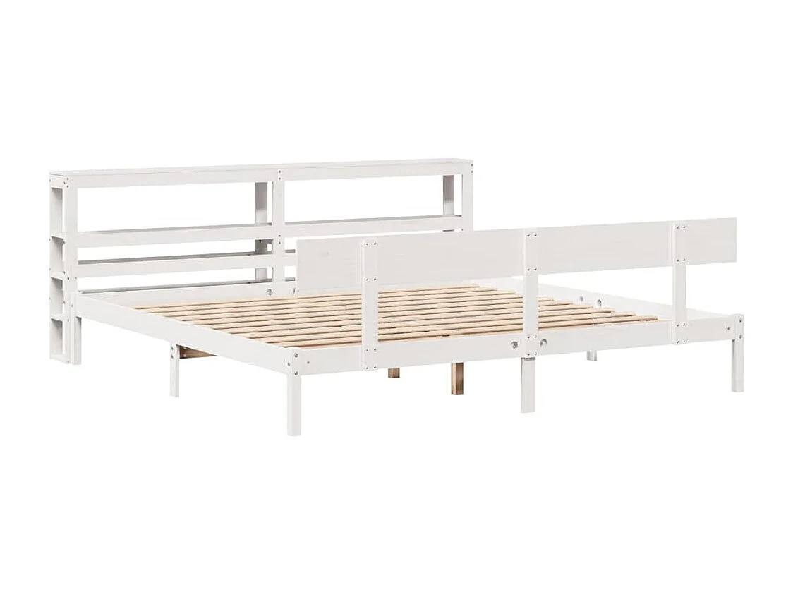 Massivholzbett ohne Matratze Weiß 180x200 cm Kiefernholz