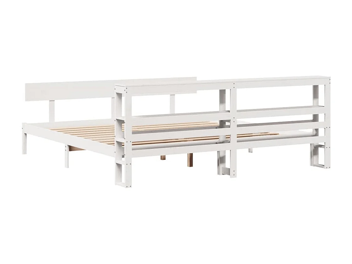 Massivholzbett ohne Matratze Weiß 180x200 cm Kiefernholz