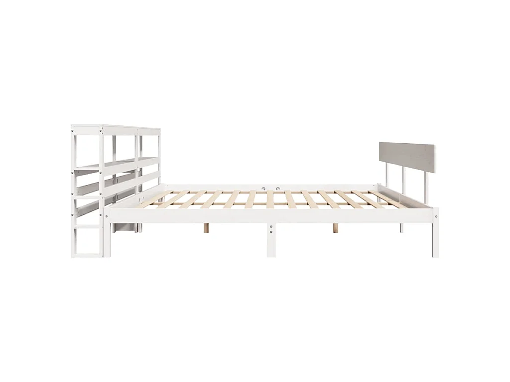 Bedframe zonder matras massief grenenhout wit 180x200 cm