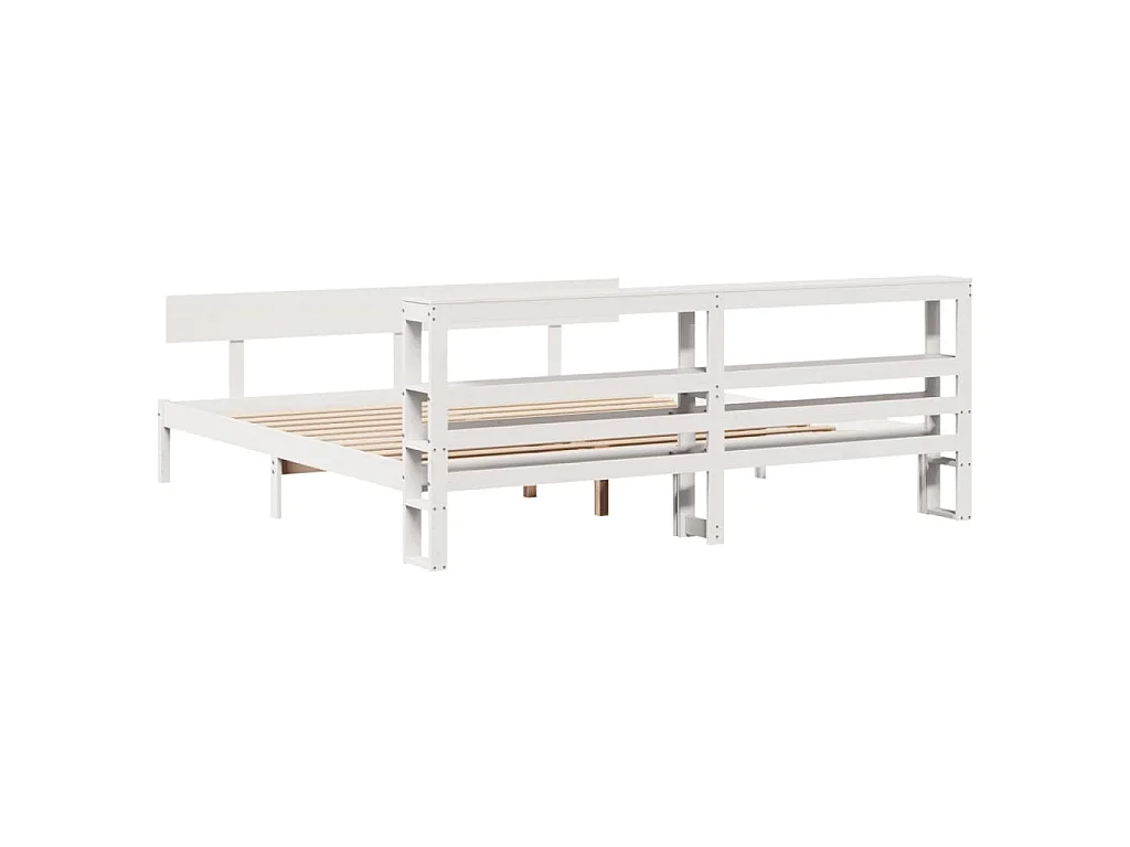 Bedframe zonder matras massief grenenhout wit 180x200 cm
