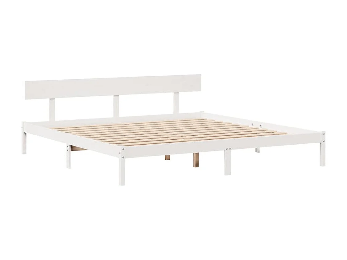 Bedframe zonder matras massief grenenhout wit 180x200 cm