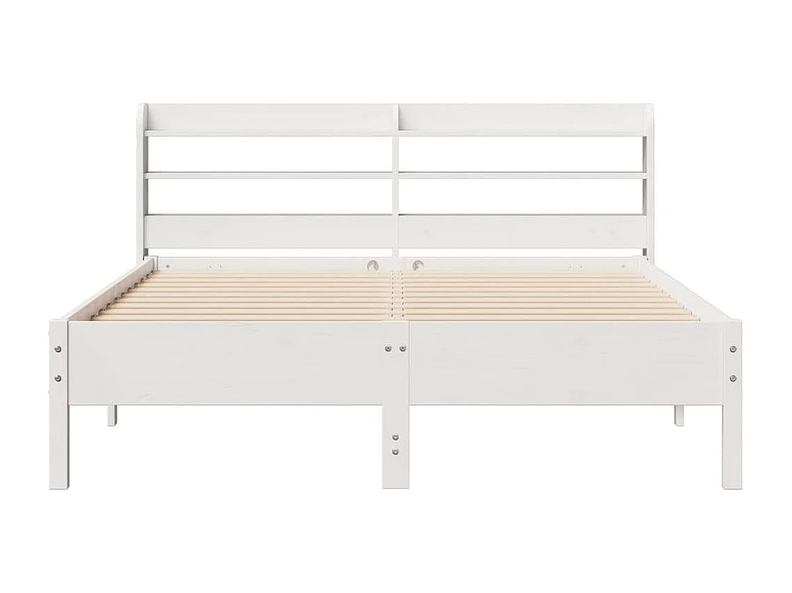 Bedframe zonder matras massief grenenhout wit 160x200 cm