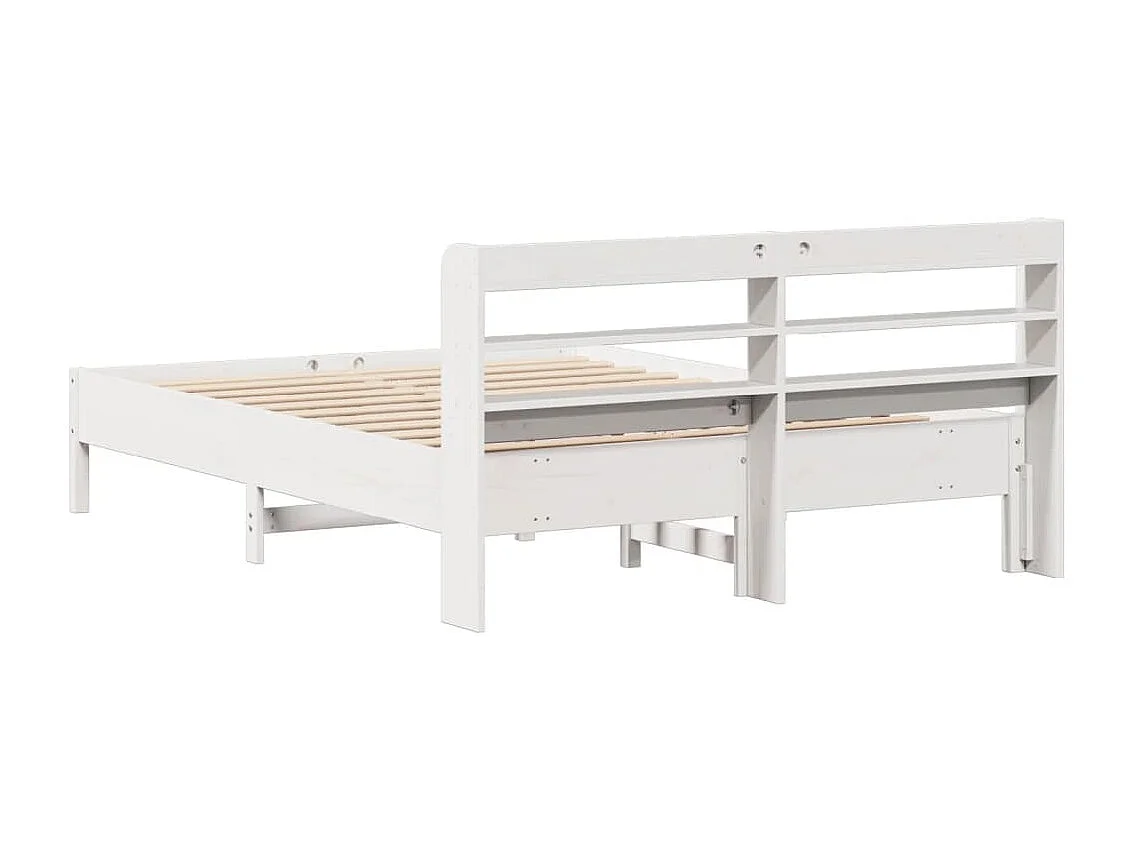 Bedframe zonder matras massief grenenhout wit 160x200 cm