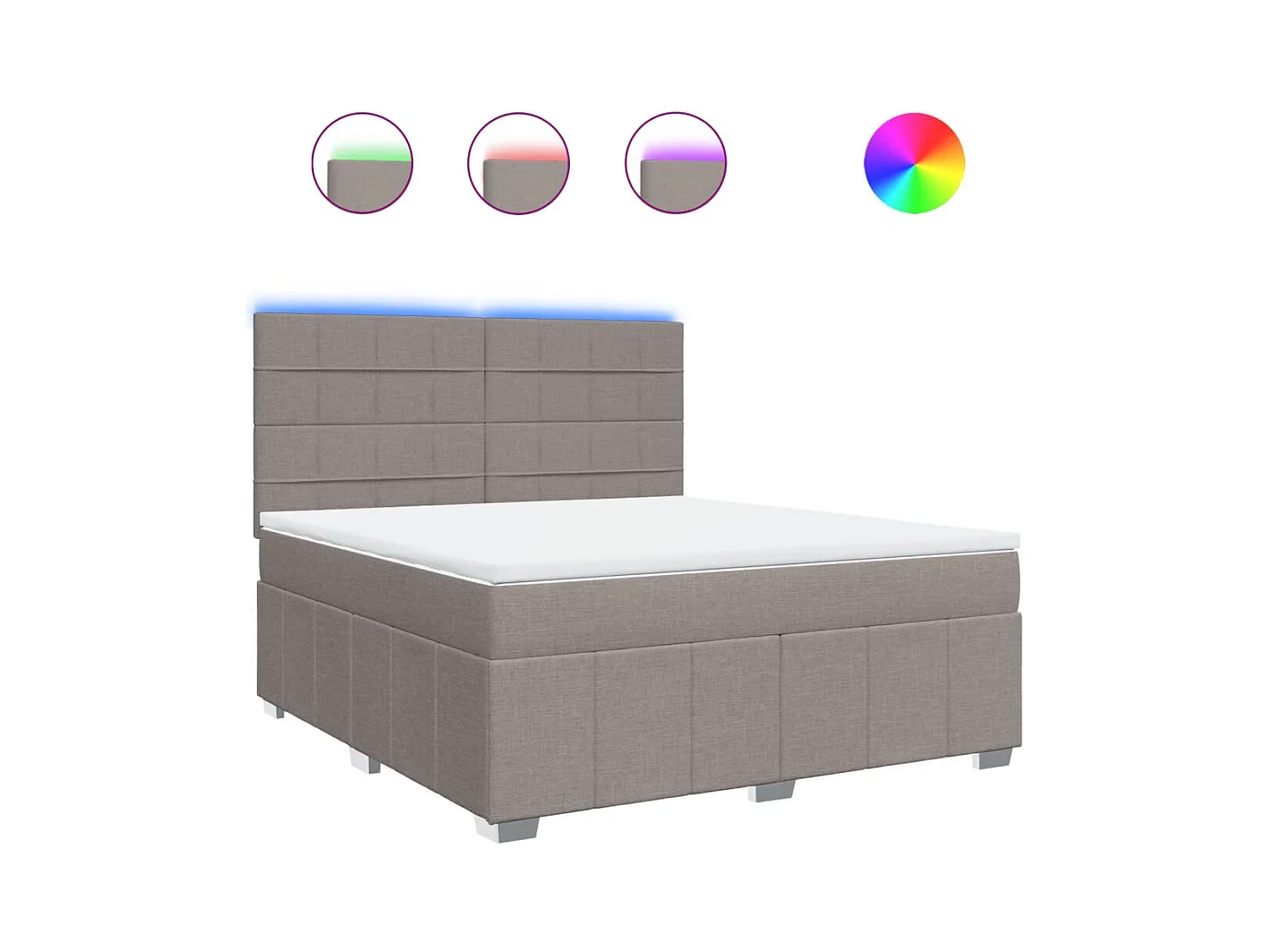 Boxspringbett mit Matratze Taupe 180x200 cm Stoff