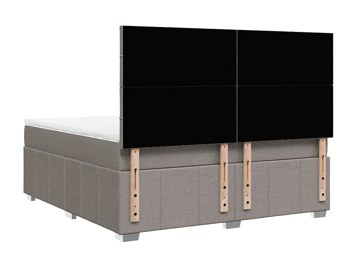 Sommier à lattes de lit avec matelas Taupe 180x200 cm Tissu