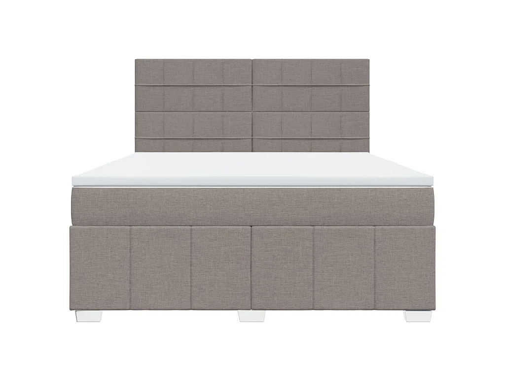 Boxspring met matras stof taupe 180x200 cm