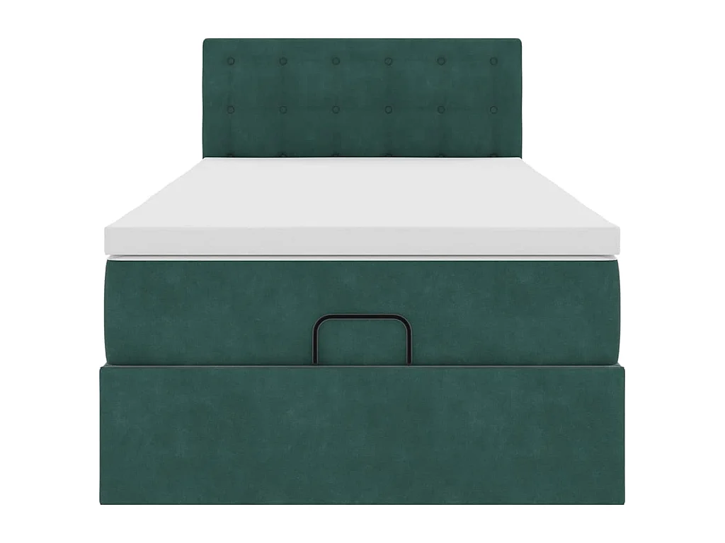 Bed poef met matras en LED's 90x200 cm fluweel donkergroen