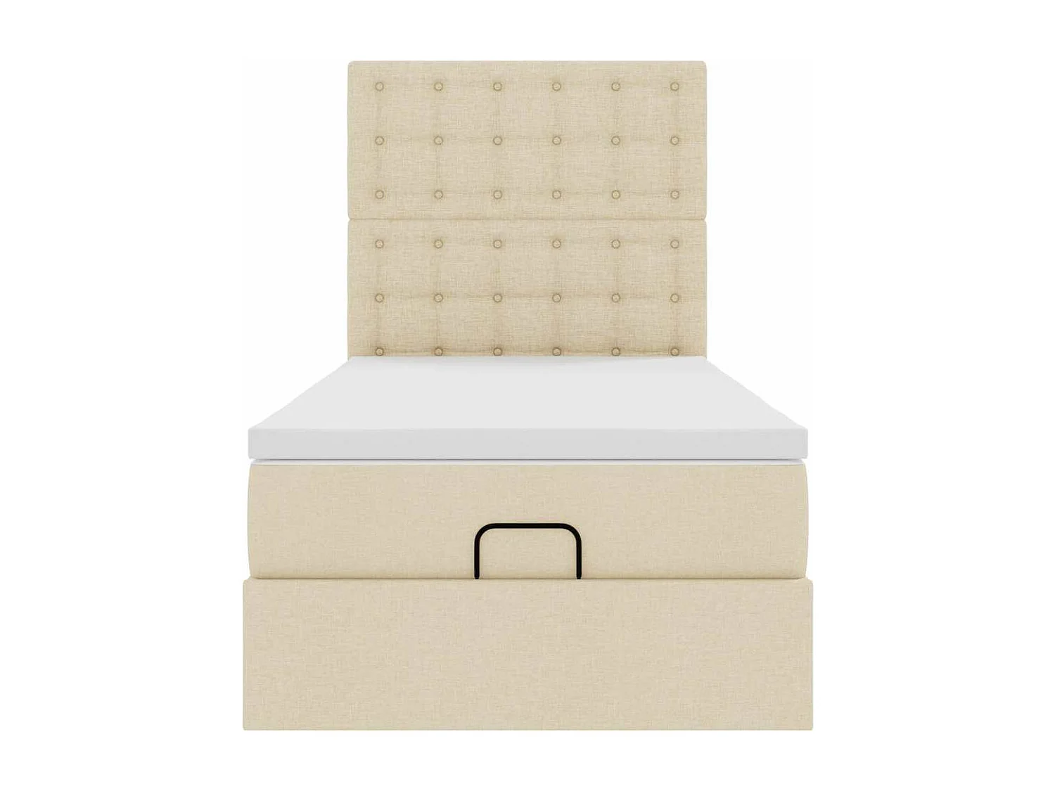 Bed met matras 90x200 cm stof crèmekleurig