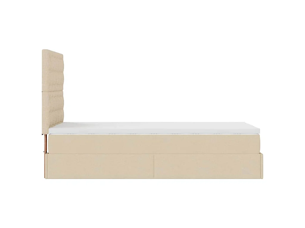 Ottoman-Bett mit Matratze Creme 90x200 cm Stoff