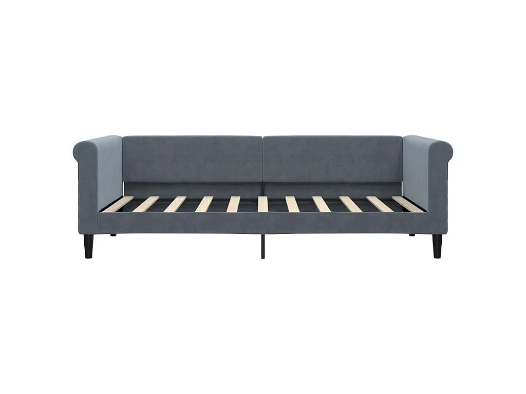 Divano Letto Estraibile Cassetti Grigio Scuro 90x190cm Velluto