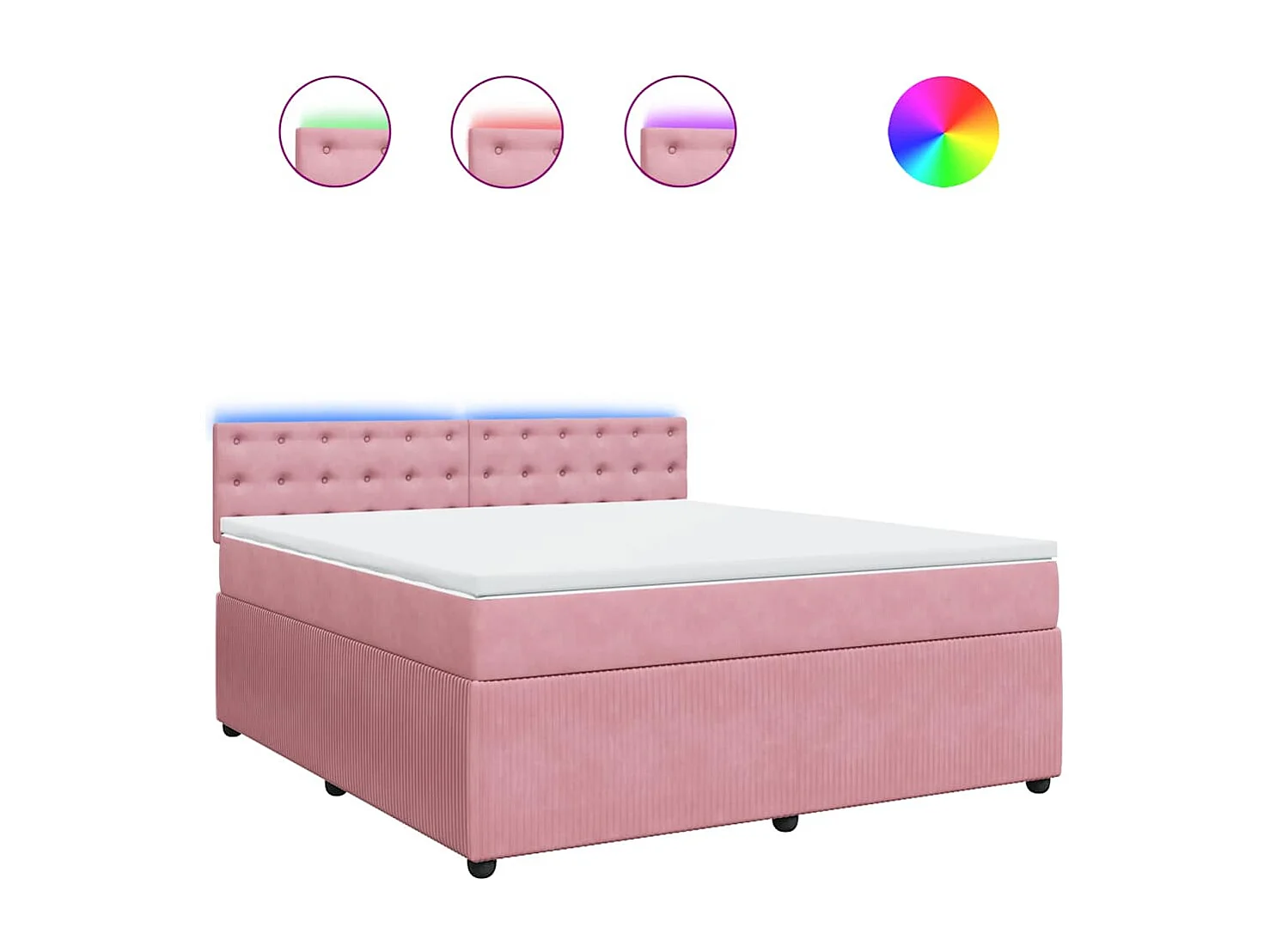 Boxspring met matras fluweel roze 180x200 cm