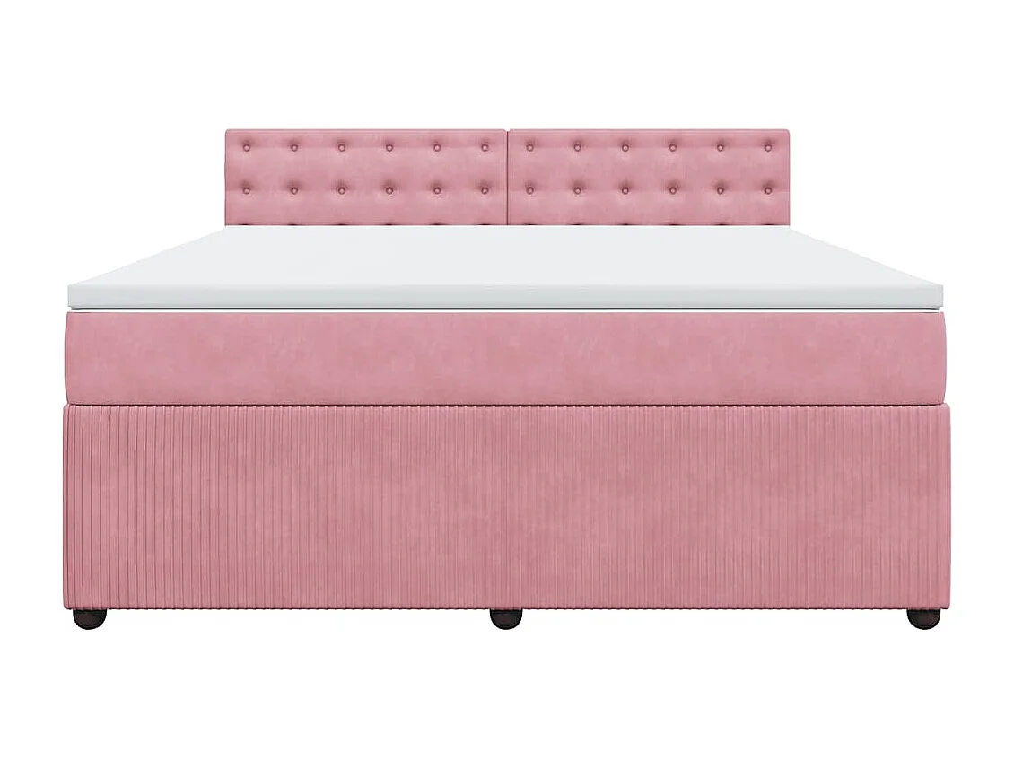 Boxspring met matras fluweel roze 180x200 cm