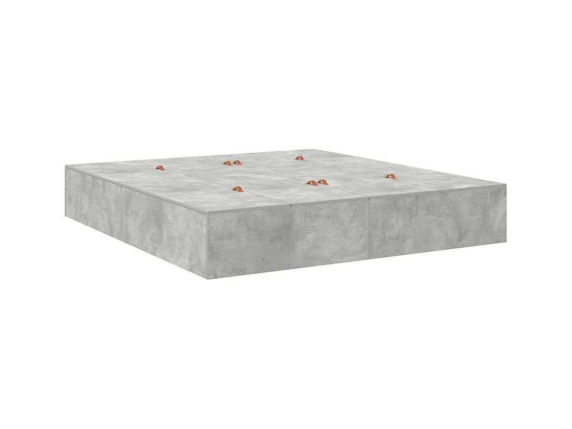 Cadre de lit Gris béton 180 x 200 cm Bois d'ingénierie